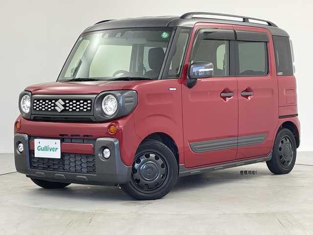 スズキ スペーシア ギア HYBRID XZ 愛知県 2021(令3)年 1.5万km フェニックスレッドパール/ガンメタリック2トーンルーフ 純正8インチナビ/【Bluetooth/フルセグTV/CD/DVD/USB/AM/FM】/両側パワースライドドア/レーダークルーズコントロール/衝突被害軽減ブレーキ/レーンアシスト/アイドリングストップ/コーナーセンサー/横滑り防止装置/前席シートヒーター/サーキュレーター/サンシェード/ETC/純正フロアマット/オートエアコン/プッシュスタート/スマートキー/ステアリングスイッチ/電動格納ミラー/ドアバイザー/LEDオートライト