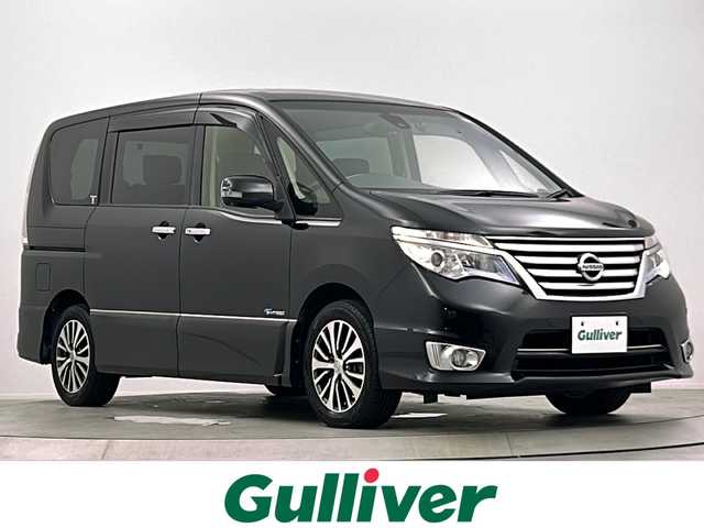 日産 セレナ HWS S HV Vセレ +Sefty Aセーフ 大阪府 2015(平27)年 4.9万km ダイヤモンドブラック 純正ナビ（フルセグTV/BT/CD/DVD）/アラウンドビューモニター/衝突軽減/純正フリップダウンモニター/ビルドインETC/両側パワースライドドア/ドライブレコーダー/スマートキー/プッシュスタート /純正16インチAW