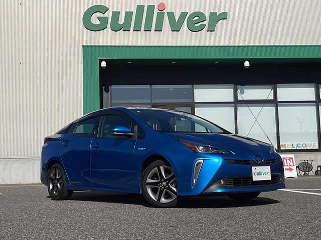トヨタ プリウス Sツーリングセレクション 島根県 2019(令1)年 5.9万km ブルーM 純正9インチナビ（NSZT-Y68T）/フルセグTV/Bluetooth接続/バックカメラ/ドライブレコーダー/シートヒーター/ビルトインETC/レザーシート/トヨタセーフティセンス/・プリクラッシュセーフティ/・レーンディパーチャーアラート/・レーダークルーズコントロール/・オートマチックハイビーム/・先行車発進お知らせ機能/・ふらつき警報機能