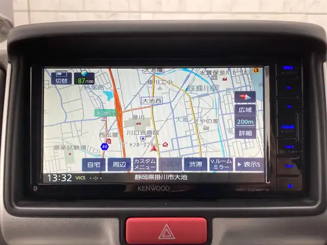 日産 ＮＶ１００クリッパー リオ E 静岡県 2021(令3)年 0.7万km スノーパールホワイト ワンオーナー/エマージェンシーブレーキ/KENWOOD彩速ナビ（MDV-D308BTW）/   AM FM CD Bluetooth SD USB SMARTUSEN/地上デジタルTV/片側パワースライドドア/ミラー型ドライブレコーダー（PR998）/ETC/バックカメラ/リヤソナー/HIDヘッドライト/フロントフォグランプ/純正14インチアルミホイール/シートカバー付/スマートキー×2本/プッシュスタート