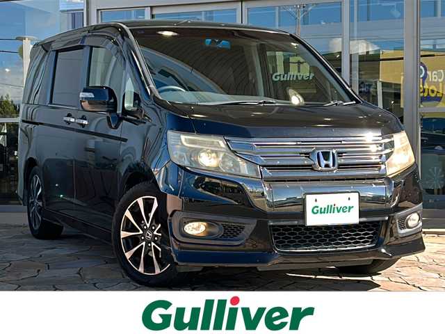 ホンダ ステップワゴン スパーダ Z クールスピリット 静岡県 2014(平26)年 10.2万km プレミアムスパークルブラックパール 純正メモリナビ/・CD/・DVD/・フルセグＴＶ/・AM/・FM/主要装備/・両側パワスラ/・衝突軽減/・横滑り防止装置/・クルコン/・MTモード付/・バックカメラ/・ビルトインＥＴＣ/・ハーフレザーシート/・純正フロアマット/・純正アルミホイール/・キセノンヘッドライト/・オートライト/・スマートキー/・スペアキー1本