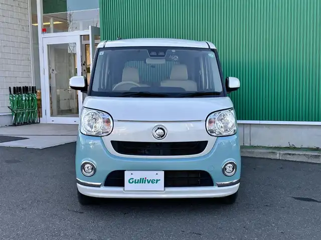ダイハツ ムーヴ キャンバス X メイクアップ リミテッド SAⅢ 宮城県 2019(令1)年 8.7万km パールホワイトⅢ/ファインミントメタリック 2トーン スマートアシスト3/・衝突回避支援ブレーキ機能/・衝突警報機能/・車線逸脱警報機能/・誤発進抑制制御機能/・先行車発進お知らせ機能/・オートハイビーム/純正8インチナビ/・CD/DVD/・Bluetooth/・フルセグTV/パノラマモニター/ETC/ドライブレコーダー/両側パワースライドドア/ステアリングスイッチ/LEDヘッドランプ/フォグランプ/オートライト/スマートキー＆プッシュスタート/電動格納ミラー/社外14インチAW/純正フロアマット/W/サイドエアバッグ