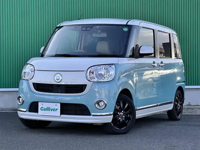 ダイハツ ムーヴ キャンバス X メイクアップ リミテッド SAⅢ 宮城県 2019(令1)年 8.7万km パールホワイトⅢ/ファインミントメタリック 2トーン スマートアシスト3/・衝突回避支援ブレーキ機能/・衝突警報機能/・車線逸脱警報機能/・誤発進抑制制御機能/・先行車発進お知らせ機能/・オートハイビーム/純正8インチナビ/・CD/DVD/・Bluetooth/・フルセグTV/パノラマモニター/ETC/ドライブレコーダー/両側パワースライドドア/ステアリングスイッチ/LEDヘッドランプ/フォグランプ/オートライト/スマートキー＆プッシュスタート/電動格納ミラー/社外14インチAW/純正フロアマット/W/サイドエアバッグ