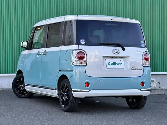 ダイハツ ムーヴ キャンバス X メイクアップ リミテッド SAⅢ 宮城県 2019(令1)年 8.7万km パールホワイトⅢ/ファインミントメタリック 2トーン スマートアシスト3/・衝突回避支援ブレーキ機能/・衝突警報機能/・車線逸脱警報機能/・誤発進抑制制御機能/・先行車発進お知らせ機能/・オートハイビーム/純正8インチナビ/・CD/DVD/・Bluetooth/・フルセグTV/パノラマモニター/ETC/ドライブレコーダー/両側パワースライドドア/ステアリングスイッチ/LEDヘッドランプ/フォグランプ/オートライト/スマートキー＆プッシュスタート/電動格納ミラー/社外14インチAW/純正フロアマット/W/サイドエアバッグ