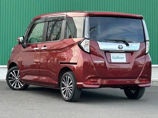 トヨタ ルーミー カスタムG－T 宮城県 2021(令3)年 1.5万km ファイアークォーツレッドM スマートアシスト/・衝突回避支援ブレーキ機能/・衝突警報機能/・車線逸脱警報機能/・ふらつき警報/・ブレーキ制御機能付誤発進抑制機能/・サイドビューランプ/・先行車発進お知らせ機能/・コーナーセンサー/・アダプティブドライビングビーム/・路側逸脱警報/・アダプティブクルーズコントロール/・標識認識機能/純正ナビ（NSZT-W68T）/・CD/DVD/・Bluetooth/・フルセグTV/バックカメラ/ビルトインETC/ドライブレコーダー/ウェルカムパワースライドドア（運転席側/助手席側）/革巻きステアリング/ステアリングスイッチ/電動パーキングブレーキ/ブレーキホールド/LEDヘッドランプ/フォグランプ/オートライト/スマートキー＆プッシュスタート/スペアキー1本/電動格納ミラー/純正15インチAW/フロアマット/ドアバイザー/Wエアバッグ