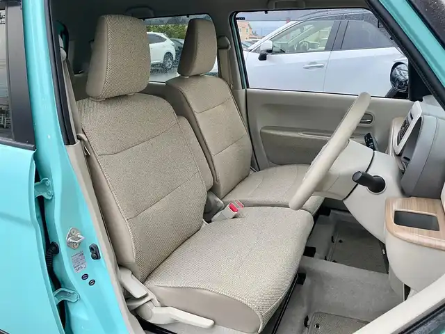 スズキ ラパン X 岐阜県 2016(平28)年 4万km フレンチミントPM AM/FM/CD/AUX/レーダーブレーキサポート/横滑り防止装置/運転席シートヒーター/アイドリングストップ/ベンチシート/オートライト/LEDヘッドライト/純正フロアマット/純正14インチAW/純正ドアバイザー/スペアキー/スマートキー/取扱説明書/保証書