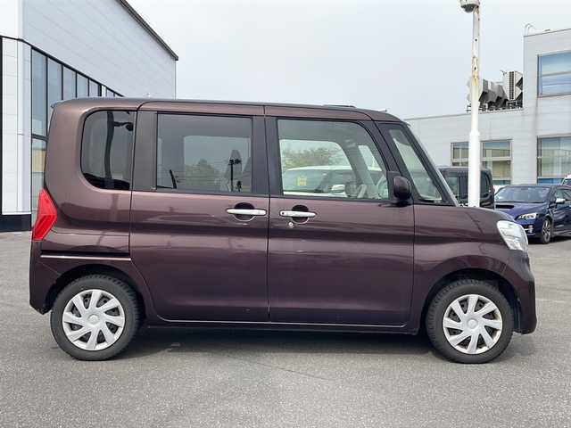 ダイハツ タント X SAⅡ 青森県 2016(平28)年 5.3万km プラムブラウンクリスタルマイカ ・４WD/・社外ナビ/・AM/FM/Bluetooth/DVD/・フルセグTV/・衝突軽減措置/・横滑り防止装置/・トランクションコントロール装置/・アイドリングストップ/・左側パワースライドドア/・ベンチシート/・プッシュスタートボタン/・AAC/・充電ソケット/・パニティミラー