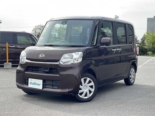 ダイハツ タント X SAⅡ 青森県 2016(平28)年 5.3万km プラムブラウンクリスタルマイカ ・４WD/・社外ナビ/・AM/FM/Bluetooth/DVD/・フルセグTV/・衝突軽減措置/・横滑り防止装置/・トランクションコントロール装置/・アイドリングストップ/・左側パワースライドドア/・ベンチシート/・プッシュスタートボタン/・AAC/・充電ソケット/・パニティミラー