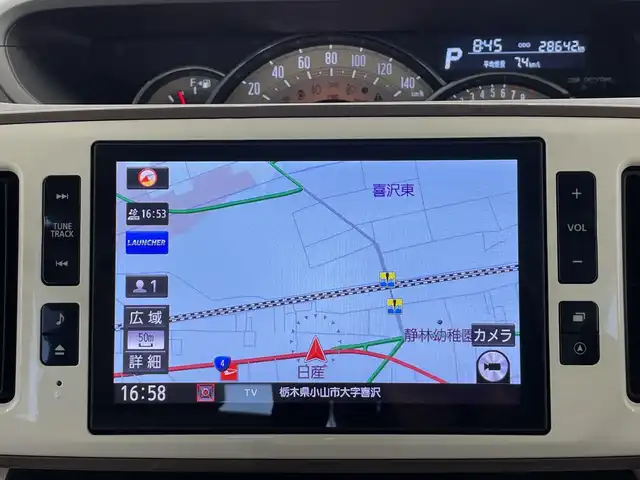 ダイハツ ムーヴ キャンバス G メイクアップ VS SAⅢ 栃木県 2021(令3)年 2.9万km パールホワイトⅢ/ナチュラルベージュマイカメタリック 2トーン 純正メモリナビ/　（CD/DVD/フルセグTV/Bluetooth/MSV）/バックカメラ/全方位カメラ/スマートアシストIII/・衝突回避支援ブレーキ機能/・衝突警報機能/・車線逸脱警報機能/・誤発進抑制制御機能/・先行車発進お知らせ機能/・前後コーナーセンサー/・オートハイビーム/ETC/ドライブレコーダー/両側パワースライドドア/運転席シートヒーター/禁煙車/LEDヘッドライト/純正フロアマット/スマートキー/プッシュスタート
