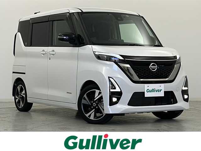 日産 ルークス HWS Gターボ アーバンクロム プロパイロットED 宮城県 2022(令4)年 6.1万km ホワイトパール プロパイロット/車線逸脱防止支援システム/エマージェンシーブレーキ/両側パワースライドドア/アラウンドビューカメラ/純正9型ナビ/・BT.SD.HDMI/フルセグTV/合皮シート/ビルトインETC/ドライブレコーダー(F)/革巻きステアリング/ステアリングスイッチ/プッシュスタート/スマートキー×２/電動パーキングアシスト/純正フロアマッド/純正アルミホイール/純正ドアバイザー/LEDヘッドライト/LEDフォグランプ/アイドリングストップ/横滑り防止機能/ロールサンシェード/シートバックテーブル