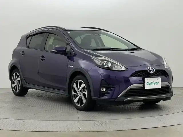 トヨタ アクア クロスオーバー 新潟県 2017(平29)年 5.2万km ジュエリーパープルマイカM 純正ナビ/　　フルセグ/CD/SD/BT/バックカメラ/HIDオートライト/ハーフレザーシート/シートヒーター/純正アルミホイール/スタッドレスタイヤ車載/スマートキー/ETC