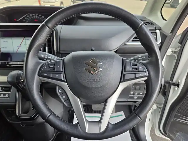 スズキ ソリオ HV MZ 鹿児島県 2021(令3)年 4万km ピュアホワイトP アダプティブクルーズコントロール　/純正オプション１０インチＳＤナビ　/全方位モニター　/Ｂｌｕｅｔｏｏｔｈオーディオ　/フルセグテレビ/カラーヘッドアップディスプレイ　/Ｄ＋Ｎ席シートヒーター　/スズキセーフティサポート/両側パワースライドドア/前後純正ドライブレコーダー/前後コーナーセンサー/横滑り防止装置/レーンキープアシスト/純正アルミホイール(15インチ)/プッシュスタート/スマートキー/エアバッグ(W+サイド)