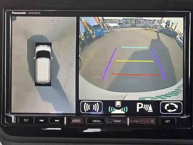 スズキ ソリオ HV MZ 鹿児島県 2021(令3)年 4万km ピュアホワイトP アダプティブクルーズコントロール　/純正オプション１０インチＳＤナビ　/全方位モニター　/Ｂｌｕｅｔｏｏｔｈオーディオ　/フルセグテレビ/カラーヘッドアップディスプレイ　/Ｄ＋Ｎ席シートヒーター　/スズキセーフティサポート/両側パワースライドドア/前後純正ドライブレコーダー/前後コーナーセンサー/横滑り防止装置/レーンキープアシスト/純正アルミホイール(15インチ)/プッシュスタート/スマートキー/エアバッグ(W+サイド)