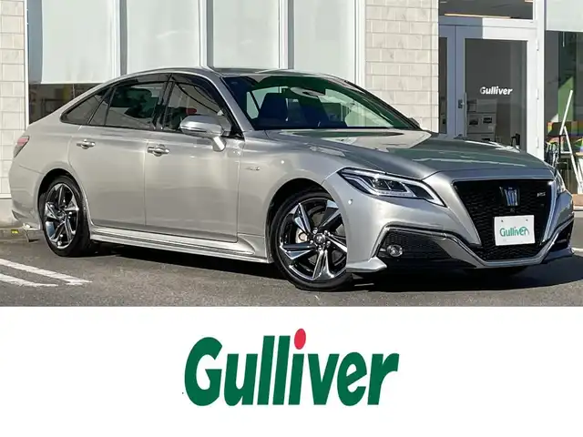 トヨタ クラウン ハイブリッド RS アドバンス 宮崎県 2018(平30)年 6.9万km プレシャスシルバー フルセグ純正ナビ/（BT）（DVD再生機能付き）/アイドリングストップ/プッシュスタート/クルーズコントロール/パワーステアリング/パーキングアシスト/パワーウィンドウ/MTモード付AT/（パドルシフト有り）/パワーシート/（Dシートメモリー付き）/純正アルミホイール/純正LEDヘッドライト/エアバックW/コーナーセンサー/純正フロアマット/ドライブレコーダー/レザーシート/オートライト/盗難防止装置/横滑り防止装置/ABS