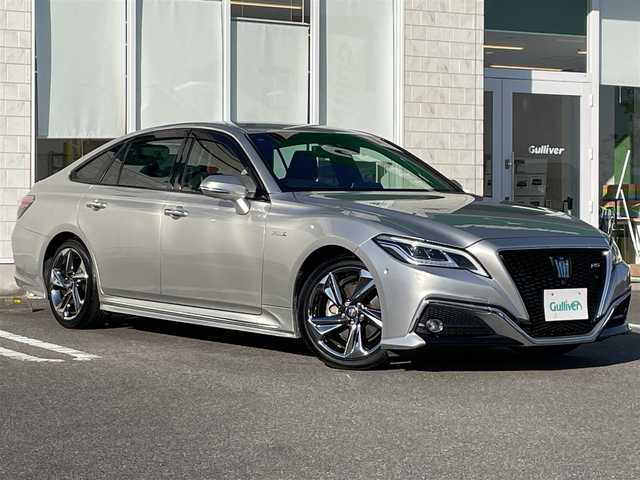 トヨタ クラウン ハイブリッド RS アドバンス 福井県 2018(平30)年 6.9万km プレシャスシルバー フルセグ純正ナビ/（BT）（DVD再生機能付き）/アイドリングストップ/プッシュスタート/クルーズコントロール/パワーステアリング/パーキングアシスト/パワーウィンドウ/MTモード付AT/（パドルシフト有り）/パワーシート/（Dシートメモリー付き）/純正アルミホイール/純正LEDヘッドライト/エアバックW/コーナーセンサー/純正フロアマット/ドライブレコーダー/レザーシート/オートライト/盗難防止装置/横滑り防止装置/ABS