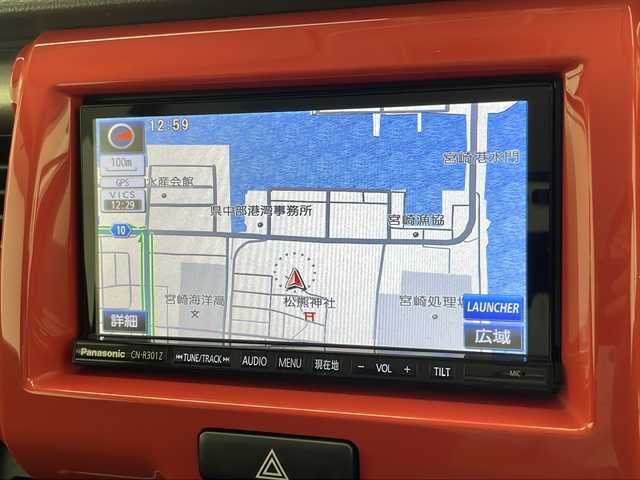 スズキ ハスラー Jスタイル 宮崎県 2015(平27)年 3.1万km フェニックスレッドパール/ホワイト2トーンルーフ 純正7インチナビ/→AM/FM/フルセグTV/Bluetooth/バックカメラ/前席シートヒーター/純正フロアマット/ドアバイザー/HIDオートライト/フォグランプ/プッシュスタート/スマートキー/スペアキー/電動格納ミラー/衝突被害軽減ブレーキ