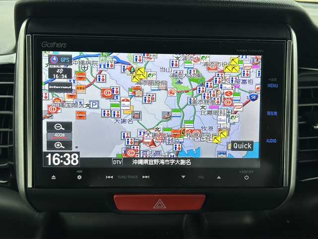 ホンダ Ｎ ＢＯＸ カスタム G ターボSSパッケージ 沖縄県 2013(平25)年 8.3万km プレミアムダイナミックブルーパール 純正オプションナビ/フルセグＴＶ/オーディオ（Ｂｌｕｅｔｏｏｔｈ、ＤＶＤ、ＣＤ）/バックカメラ/両側パワースライドドア/ＬＥＤヘッドライト/フォグライト/ウィンカーミラー/スマートキー/プッシュスタート