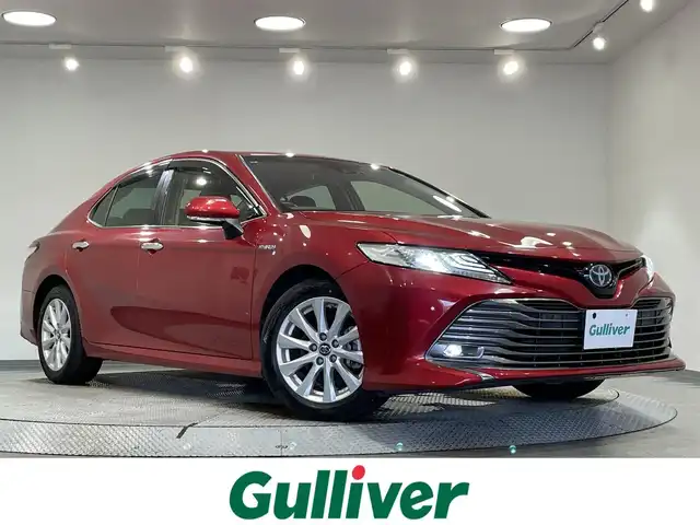 トヨタ カムリ G 愛知県 2017(平29)年 3.3万km エモーショナルレッド 純正８インチＴコネクトナビ　/（Bluetooth/フルセグTV/SD/FM/AM/USB/CD・DVD再生）/ブラインドスポットモニター　/トヨタセーフティセンス　/　　-プリクラッシュセーフティ/　　-レーダークルーズコントロール　/　　-レーンディパーチャーアラート/　　-オートマチックハイビーム/ビルトインＥＴＣ　/ドライブレコーダー　/バックカメラ　/D席パワーシート　/クリアランスソナー/ＬＥＤヘッドライト/LEDフォグランプ