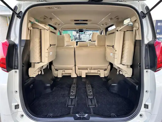 トヨタ アルファード X 宮城県 2018(平30)年 7.3万km ラグジュアリーホワイトパールクリスタルシャインガラスフレーク パワースライドドア（運転席側）/デジタルインナーミラー/ブラインドスポットモニター/スペアタイヤ/＝＝＝/セーフティセンス/・プリクラッシュセーフティ/・レーントレーシングアシスト/・オートマチックハイビーム/・レーダークルーズコントロール（全車速追従機能付）/・ロードサインアシスト/インテリジェントクリアランスソナー/アルパイン10.1インチフリップダウンモニター（RSH10S-L）/アルパイン9インチナビ（X9Z）/・CD/DVD/・Bluetooth/・フルセグTV/バックカメラ/ビルトインETC/ドライブレコーダー/パワースライドドア/革巻きステアリング/ステアリングスイッチ/電動パーキングブレーキ/ブレーキホールド/2眼LEDヘッドランプ/フォグランプ/オートライト/スマートキー＆プッシュスタート/電動格納ミラー/純正17インチAW/純正フロアマット/W/サイド/カーテンエアバッグ