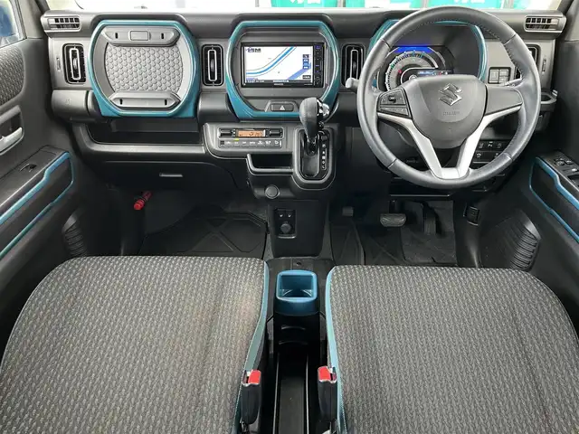 スズキ ハスラー HYBRID X 奈良県 2020(令2)年 6万km ブリスクブルーメタリック/ホワイト2トーンルーフ 社外ナビ　[KXM-E504W]/バックカメラ　/シートヒーター　/フルセグＴＶ　/ＥＴＣ　/デュアルカメラブレーキサポート　/クリアランスソナー　/ＬＥＤヘッドライト　/フォグライト　/車線逸脱警報　/純正１５インチＡＷ