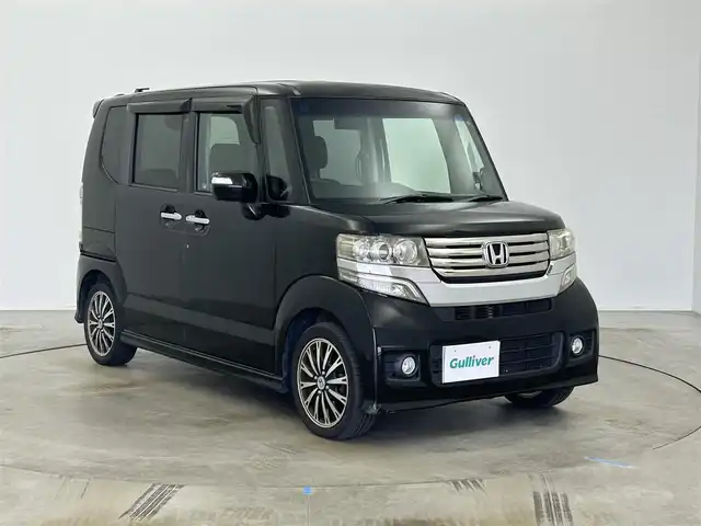 ホンダ Ｎ ＢＯＸ カスタム G ターボパッケージ 岡山県 2012(平24)年 11.7万km クリスタルブラックパール 純正ナビ/バックカメラ/両側パワースライドドア/ETC/クルーズコントロール/オートライト/HID/フォグランプ/純正アルミホイール