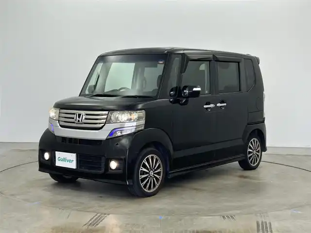 ホンダ Ｎ ＢＯＸ カスタム G ターボパッケージ 岡山県 2012(平24)年 11.7万km クリスタルブラックパール 純正ナビ/バックカメラ/両側パワースライドドア/ETC/クルーズコントロール/オートライト/HID/フォグランプ/純正アルミホイール