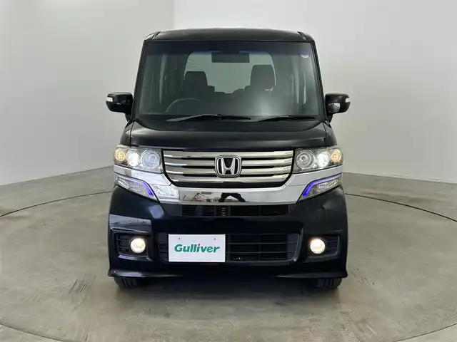ホンダ Ｎ ＢＯＸ カスタム G ターボパッケージ 岡山県 2012(平24)年 11.7万km クリスタルブラックパール 純正ナビ/バックカメラ/両側パワースライドドア/ETC/クルーズコントロール/オートライト/HID/フォグランプ/純正アルミホイール