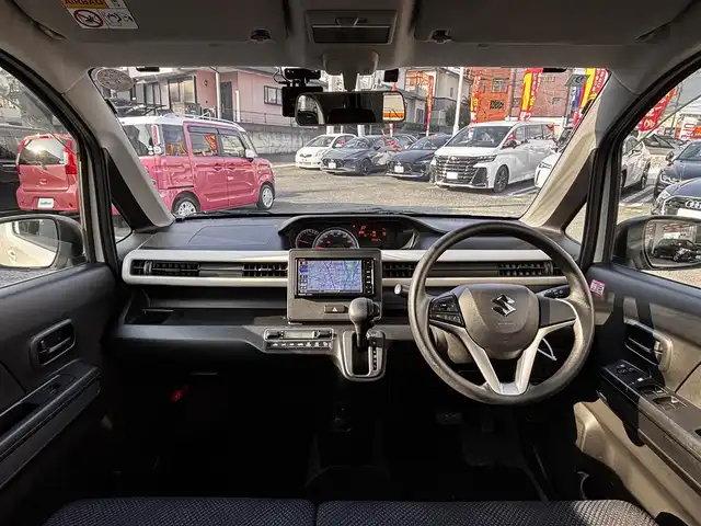 スズキ ワゴンＲ HYBRID FX 熊本県 2018(平30)年 2.9万km ピュアホワイトP 社外ナビ（CN-RE06WD）/【フルセグTV/Bluetooth/CD/DVD】/ドライブレコーダー前後/ETC/D席シートヒーター/アイドリングストップ/横滑り防止装置/フロアマット/保証書/取扱説明書/スペアキー