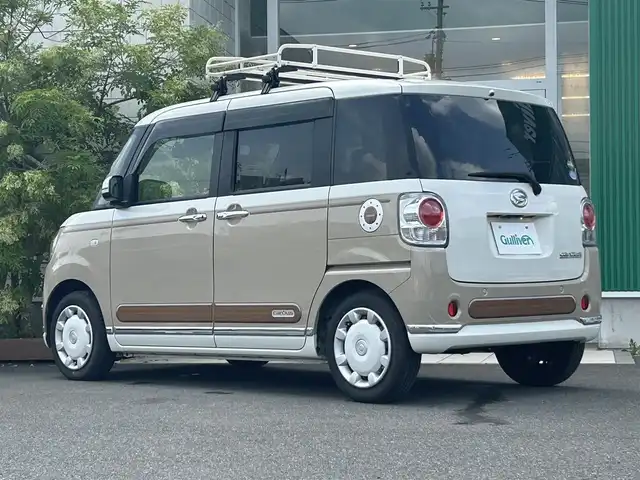 ダイハツ ムーヴ キャンバス G メイクアップ リミテッド　SAⅢ 岡山県 2020(令2)年 4万km パールホワイトⅢ/ナチュラルベージュマイカメタリック 2トーン 社外ナビ　CN-RE06WD/フルセグTV、Bluetooth、CD、DVD/全方位カメラ/前後ドライブレコーダー/オートマチックハイビーム/純正フロアマット/両側スライドドア/純正ルーフキャリア/コーナーセンサー