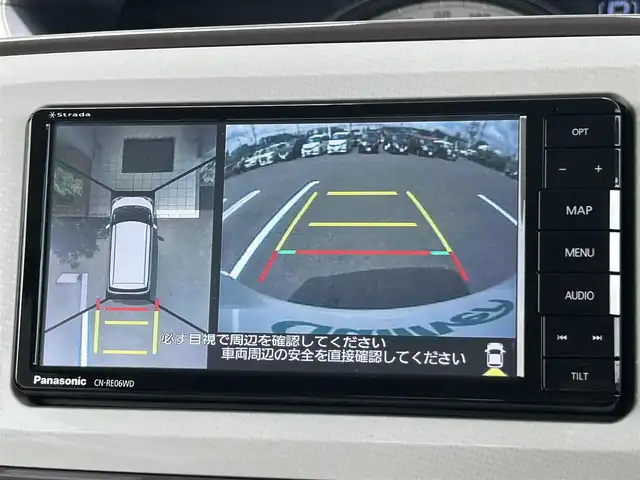 ダイハツ ムーヴ キャンバス G メイクアップ リミテッド　SAⅢ 岡山県 2020(令2)年 4万km パールホワイトⅢ/ナチュラルベージュマイカメタリック 2トーン 社外ナビ　CN-RE06WD/フルセグTV、Bluetooth、CD、DVD/全方位カメラ/前後ドライブレコーダー/オートマチックハイビーム/純正フロアマット/両側スライドドア/純正ルーフキャリア/コーナーセンサー