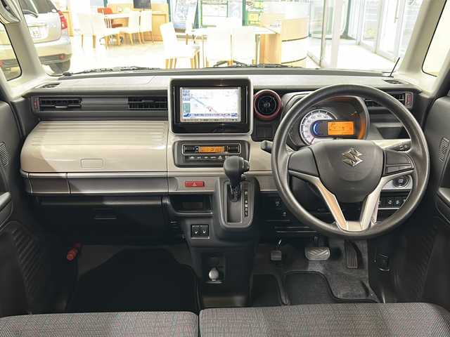 スズキ スペーシア HYBRID X 道央・札幌 2018(平30)年 3.5万km ブルーイッシュブラックパール3 ・ワンオーナー/・4WD/・社外ナビ/ワンセグTV/DVD/CD/MSV/・社外エンジンスターター/・両側パワースライドドア/・アイドリングストップ/・横滑り防止/・前席シートヒーター/・プッシュスタート/・スマートキー/・ドアバイザー/・電格ミラー/・ミラーヒーター/・冬タイヤ14インチホイル積込