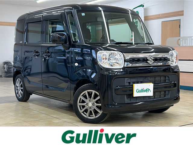 スズキ スペーシア HYBRID X 道央・札幌 2018(平30)年 3.5万km ブルーイッシュブラックパール3 ・ワンオーナー/・4WD/・社外ナビ/ワンセグTV/DVD/CD/MSV/・社外エンジンスターター/・両側パワースライドドア/・アイドリングストップ/・横滑り防止/・前席シートヒーター/・プッシュスタート/・スマートキー/・ドアバイザー/・電格ミラー/・ミラーヒーター/・冬タイヤ14インチホイル積込