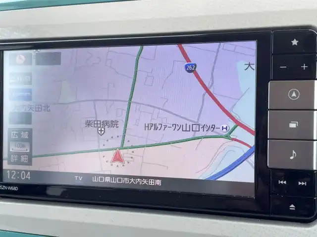 ダイハツ ムーヴ キャンバス G メイクアップ SA Ⅲ 山口県 2018(平30)年 4.3万km パールホワイトⅢ/ファインミントメタリック 2トーン ワンオーナー/純正ナビ/DVD/CD/SD/BT/USB/フルセグTV/バックカメラ/ステアリングスイッチ/両側パワースライドドア/純正LEDヘッドライト/純正フォグランプ/オートライト/オートハイビーム/衝突被害軽減ブレーキ/横滑り防止/アイドリングストップ/スマートキー×２/純正フロアマット/純正ドアバイザー/ETC/電動格納ドアミラー(オート機能付き)