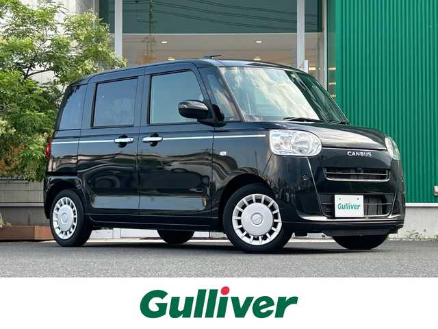 ダイハツ ムーヴ キャンバス セオリー X 岡山県 2023(令5)年 3.5万km ブラックマイカメタリック 純正9インチディスプレイオーディオ/フルセグTV、Bluetooth、AM、FM/AppleCarplay、AndroidAuto/バックカメラ/ETC/両側パワースライドドア/オートライト/スマートアシスト/スマートキー/プッシュスタート
