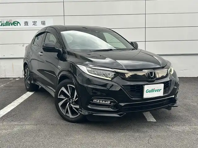 ホンダ ヴェゼル ハイブリッド RS ホンダセンシング 長崎県 2019(令1)年 6.3万km クリスタルブラックパール 純正8インチナビ/（CD/DVD/BT/フルセグ）/バックカメラ/衝突軽減システム/レーンアシスト/ハーフレザーシート/シートヒーター/パドルシフト/レーダークルーズ/ETC/オートライト/純正18インチAW