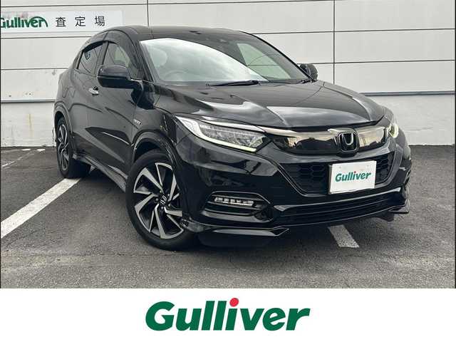 ホンダ ヴェゼル ハイブリッド RS ホンダセンシング 長崎県 2019(令1)年 6.3万km クリスタルブラックパール 純正8インチナビ/（CD/DVD/BT/フルセグ）/バックカメラ/衝突軽減システム/レーンアシスト/ハーフレザーシート/シートヒーター/パドルシフト/レーダークルーズ/ETC/オートライト/純正18インチAW