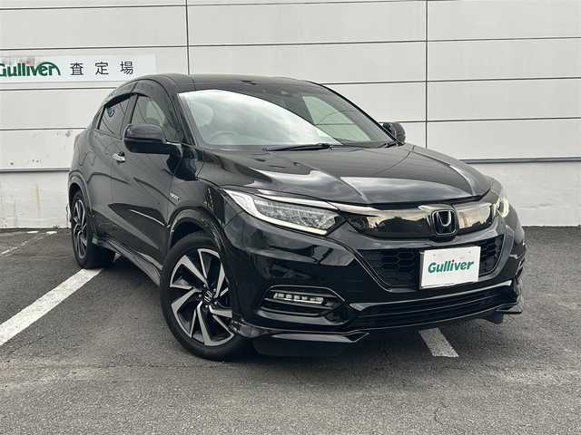 ホンダ ヴェゼル ハイブリッド RS ホンダセンシング 長崎県 2019(令1)年 6.3万km クリスタルブラックパール 純正8インチナビ/（CD/DVD/BT/フルセグ）/バックカメラ/衝突軽減システム/レーンアシスト/ハーフレザーシート/シートヒーター/パドルシフト/レーダークルーズ/ETC/オートライト/純正18インチAW