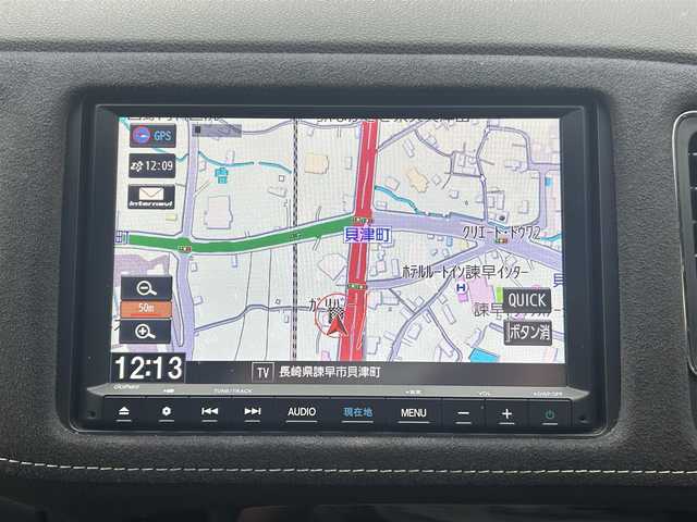 ホンダ ヴェゼル ハイブリッド RS ホンダセンシング 長崎県 2019(令1)年 6.3万km クリスタルブラックパール 純正8インチナビ/（CD/DVD/BT/フルセグ）/バックカメラ/衝突軽減システム/レーンアシスト/ハーフレザーシート/シートヒーター/パドルシフト/レーダークルーズ/ETC/オートライト/純正18インチAW