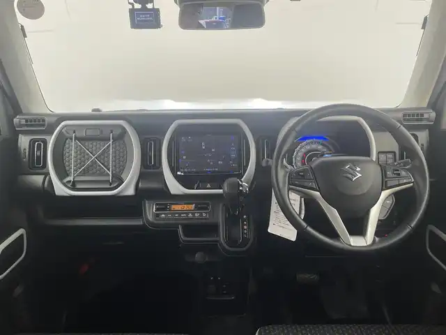 スズキ ハスラー HYBRID X 大分県 2024(令6)年 1.9万km シフォンアイボリーM 衝突軽減ブレーキ/レーンアシスト/オートハイビーム/社外SDナビ/（フルセグ/CD/DVD/Bluetooth）/前後ドライブレコーダー/前席シートヒーター/ステアリングスイッチ/電動格納ミラー/スマートキー・プッシュスタート/オートライト/LEDヘッドライト/保証書・取扱説明書