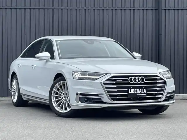 アウディ Ａ８ 55TFSIクワトロ 福島県 2019(平31)年 4.6万km グレイシアホワイトメタリック 純正ナビ(BT/USB)/フルセグTV/バックカメラ/360°/パドルシフト/LEDオートライト/ステアリングスイッチ/前後ドライブレコーダー/ビルトインETC2.0/追従クルーズコントロール/前席シートベンチレーション/全席シートヒーター/リア3面電動シェード/全席パワーシート/電子パーキングブレーキ/オートブレーキホールド/オートワイパー/全席独立オートエアコン/パワーバックドア/レザーシート/革巻ステアリング/アイドリングストップ/純正19AW/シートマッサージ機能/トランクスルー