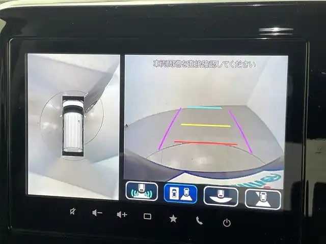 スズキ スペーシア カスタム HYBRID XS 熊本県 2024(令6)年 1.2万km ブルーイッシュブラックパール3 純正ディスプレイオーディオ　/全周囲カメラ　/両側パワースライドドア　/前席シートヒーター　/ステアリングヒーター/スズキセーフティサポート/・デュアルセンサーブレーキサポート/・誤発進制御機能/・後方誤発進抑制機能/・車線逸脱警報/・車線逸脱抑制機能/・ふらつき警報機能/・車線維持支援システム/・先行車発進お知らせ機能/・標識認識システム/・レーダークルーズコントロール/衝突軽減ブレーキ　/アイドリングストップ　/横滑り防止　/社外フロアマット/純正１５インチAW/オートライト　/ＬＥＤヘッドライト/スマートキー/プッシュスタート
