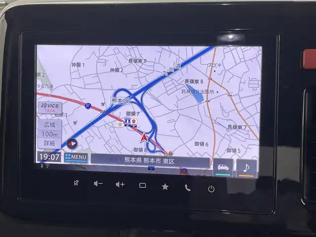 スズキ スペーシア カスタム HYBRID XS 熊本県 2024(令6)年 1.2万km ブルーイッシュブラックパール3 純正ディスプレイオーディオ　/全周囲カメラ　/両側パワースライドドア　/前席シートヒーター　/ステアリングヒーター/スズキセーフティサポート/・デュアルセンサーブレーキサポート/・誤発進制御機能/・後方誤発進抑制機能/・車線逸脱警報/・車線逸脱抑制機能/・ふらつき警報機能/・車線維持支援システム/・先行車発進お知らせ機能/・標識認識システム/・レーダークルーズコントロール/衝突軽減ブレーキ　/アイドリングストップ　/横滑り防止　/社外フロアマット/純正１５インチAW/オートライト　/ＬＥＤヘッドライト/スマートキー/プッシュスタート