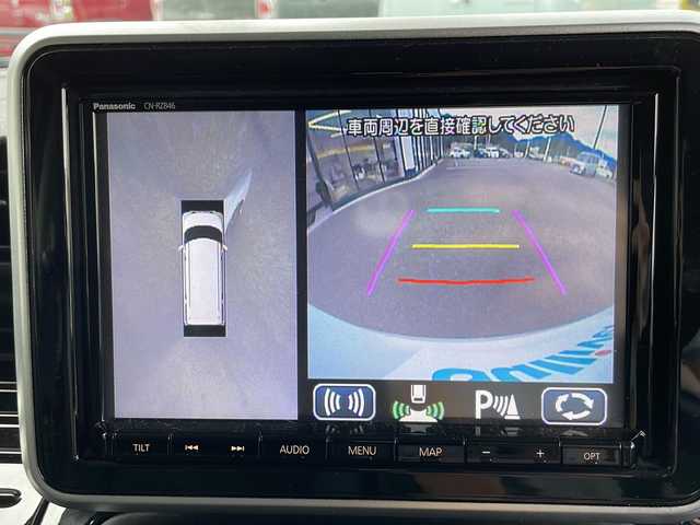 スズキ スペーシア カスタム HYBRID XS ターボ 兵庫県 2019(平31)年 7.2万km ピュアホワイトパール/ブラック2トーン 社外（Panasonic）ナビ/・BT/・フルセグTV/全方位カメラ/HUD/クルーズコントロール/クリアランスソナー/パドルシフト/運転席シートヒーター/ビルトインETC/純正フロアマット/純正アルミホイール/両側パワースライドドア/純正ドアバイザー