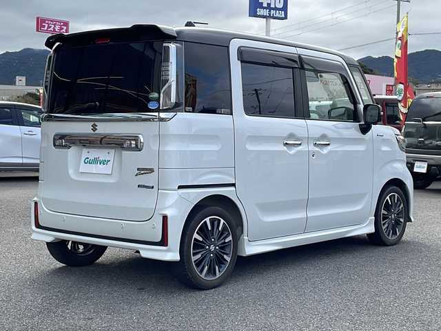 スズキ スペーシア カスタム HYBRID XS ターボ 兵庫県 2019(平31)年 7.2万km ピュアホワイトパール/ブラック2トーン 社外（Panasonic）ナビ/・BT/・フルセグTV/全方位カメラ/HUD/クルーズコントロール/クリアランスソナー/パドルシフト/運転席シートヒーター/ビルトインETC/純正フロアマット/純正アルミホイール/両側パワースライドドア/純正ドアバイザー