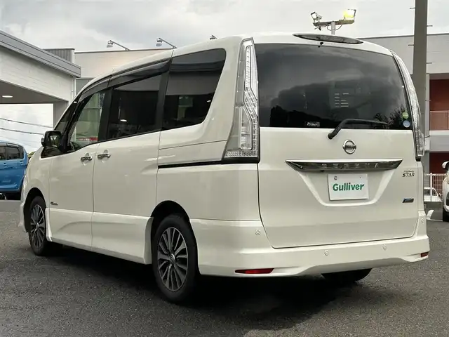 日産 セレナ HWS S HV Vセレ +SeftyⅡ 静岡県 2016(平28)年 6.9万km ブリリアントホワイトパール ワンオーナー/純正SDナビ(Bluetooth/TV/FM/AM/CD/DVD)/後席モニター/横滑り防止装置/レーンキープアシスト/エマージェンシーブレーキ/踏み間違い衝突防止アシスト/オートライト/純正16インチアルミホイール/ETC/スマートキー/プッシュスタート
