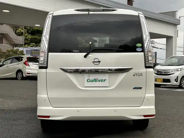 日産 セレナ HWS S HV Vセレ +SeftyⅡ 静岡県 2016(平28)年 6.9万km ブリリアントホワイトパール ワンオーナー/純正SDナビ(Bluetooth/TV/FM/AM/CD/DVD)/後席モニター/横滑り防止装置/レーンキープアシスト/エマージェンシーブレーキ/踏み間違い衝突防止アシスト/オートライト/純正16インチアルミホイール/ETC/スマートキー/プッシュスタート
