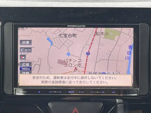 ダイハツ タント カスタム RS トップED SA 愛媛県 2015(平27)年 7.6万km ブラックマイカメタリック 社外ナビ（Bluetooth/SD/CD/DVD/ワンセグTV)/バックカメラ/両側パワースライドドア/ハーフレザーシート/ETC/社外16インチアルミホイール/純正フロアマット/純正ドアバイザー/LEDヘッドライト/フォグランプ/ABS/レーンキープアシスト/横滑り防止装置/盗難防止装置/衝突被害軽減ブレーキ/取扱説明書