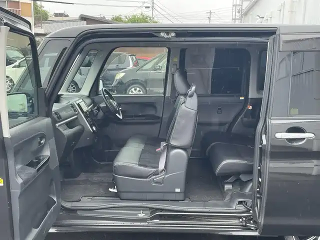 ダイハツ タント カスタム RS トップED SA 愛媛県 2015(平27)年 7.6万km ブラックマイカメタリック 社外ナビ（Bluetooth/SD/CD/DVD/ワンセグTV)/バックカメラ/両側パワースライドドア/ハーフレザーシート/ETC/社外16インチアルミホイール/純正フロアマット/純正ドアバイザー/LEDヘッドライト/フォグランプ/ABS/レーンキープアシスト/横滑り防止装置/盗難防止装置/衝突被害軽減ブレーキ/取扱説明書