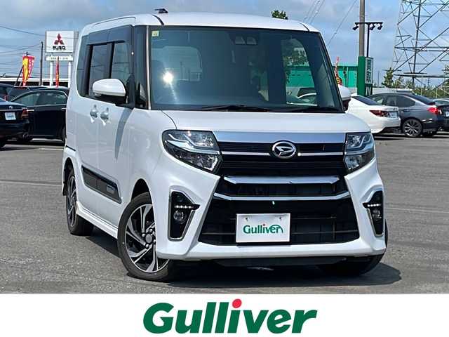 ダイハツ タント カスタム RS スタイルセレクション 道央・札幌 2021(令3)年 0.6万km シャイニングホワイトパール ４WD/純正ディーラーOPナビ/CD/DVD/BT/フルセグ/スマートアシスト/衝突被害軽減ブレーキ/横滑り防止装置/レーダークルーズコントロール/レーンキープアシスト/コーナーセンサー/バックカメラ/ビルトインETC/アイドリングストップ/PWRMODE/両側パワースライドドア/前席シートヒーター/革巻きステアリング/ステアリングリモコン/プッシュスタート/スマートキー/LEDヘッドライト/オートライト/オートハイビーム/フォグランプ/電動格納ミラー/ウィンカーミラー/フロアマット/ドアバイザー/スペアキー/純正エンジンスターター
