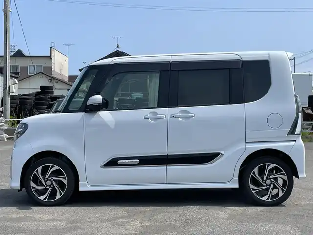 ダイハツ タント カスタム RS スタイルセレクション 道央・札幌 2021(令3)年 0.6万km シャイニングホワイトパール ４WD/純正ディーラーOPナビ/CD/DVD/BT/フルセグ/スマートアシスト/衝突被害軽減ブレーキ/横滑り防止装置/レーダークルーズコントロール/レーンキープアシスト/コーナーセンサー/バックカメラ/ビルトインETC/アイドリングストップ/PWRMODE/両側パワースライドドア/前席シートヒーター/革巻きステアリング/ステアリングリモコン/プッシュスタート/スマートキー/LEDヘッドライト/オートライト/オートハイビーム/フォグランプ/電動格納ミラー/ウィンカーミラー/フロアマット/ドアバイザー/スペアキー/純正エンジンスターター